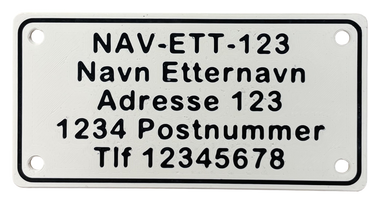 Teinemerke 50x100 hvit